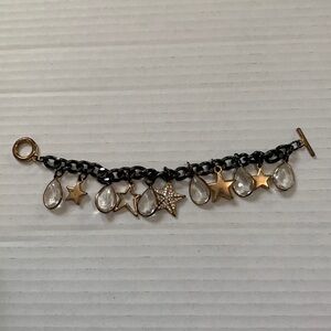 Charming Charlie Charm Bracelet Y2K Black Gold Used